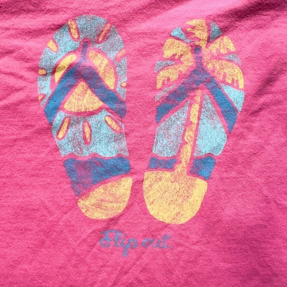 NWOT Women’s Large Life Is Good SS Flip Flops Graphic TShirt - Picture 3 of 7